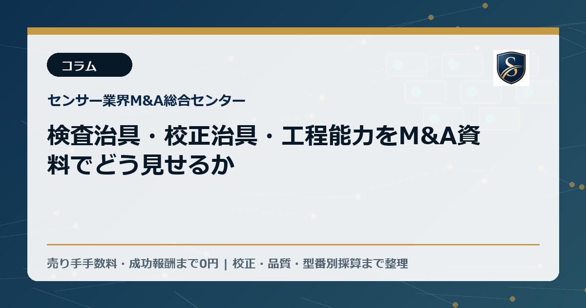 検査治具・校正治具・工程能力をM&A資料でどう見せるか