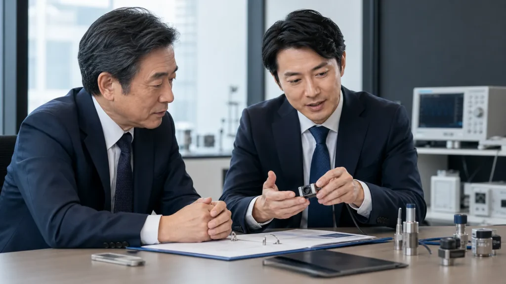 センサー企業のM&A相談で技術承継を話し合う専門家