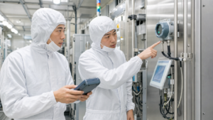 熊本・菊陽・合志の半導体クリーンルーム向け環境センサーと監査資料を確認する場面